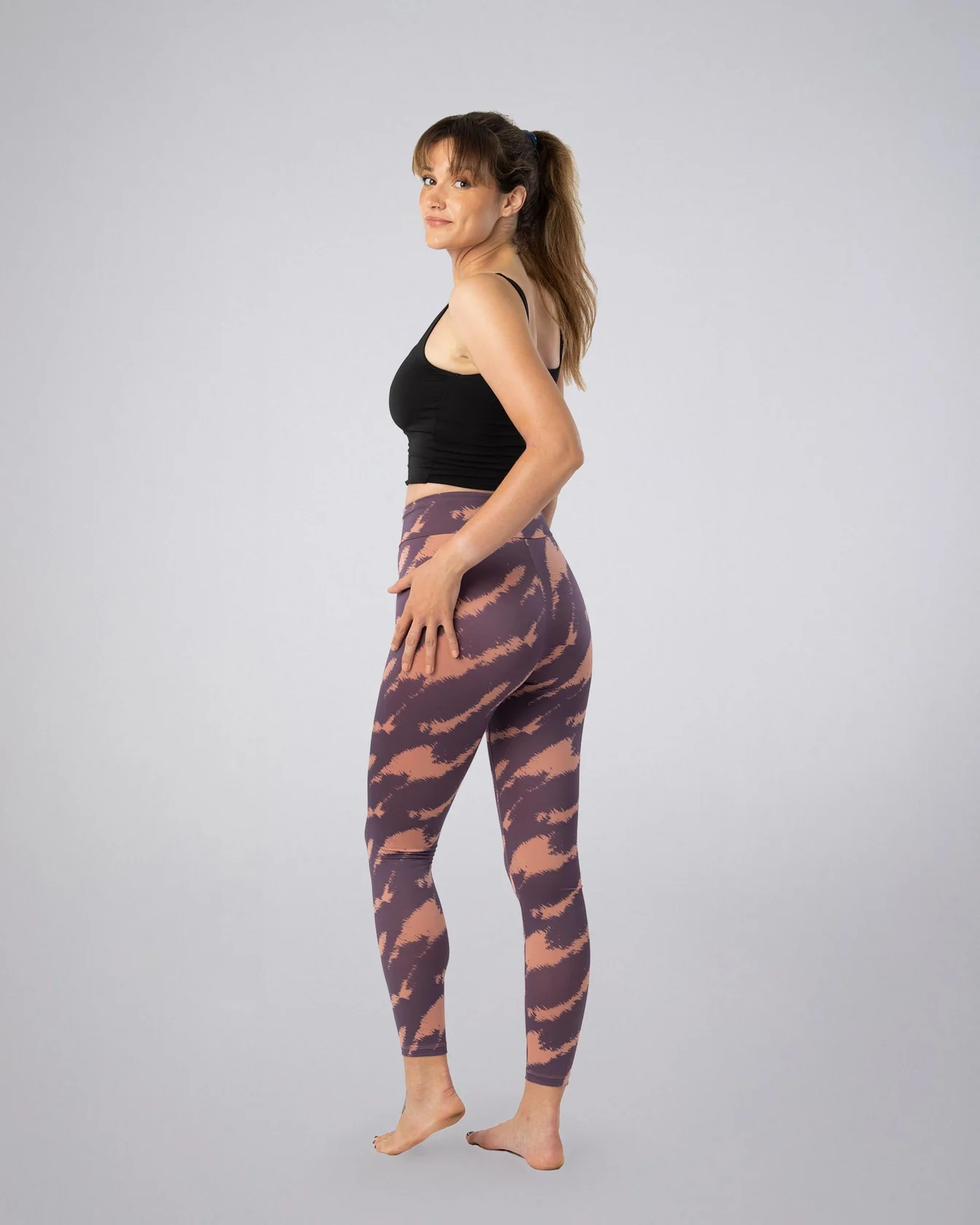 Image 3 of - ladiesleggingpinklilacaopprinteddesign3jpg