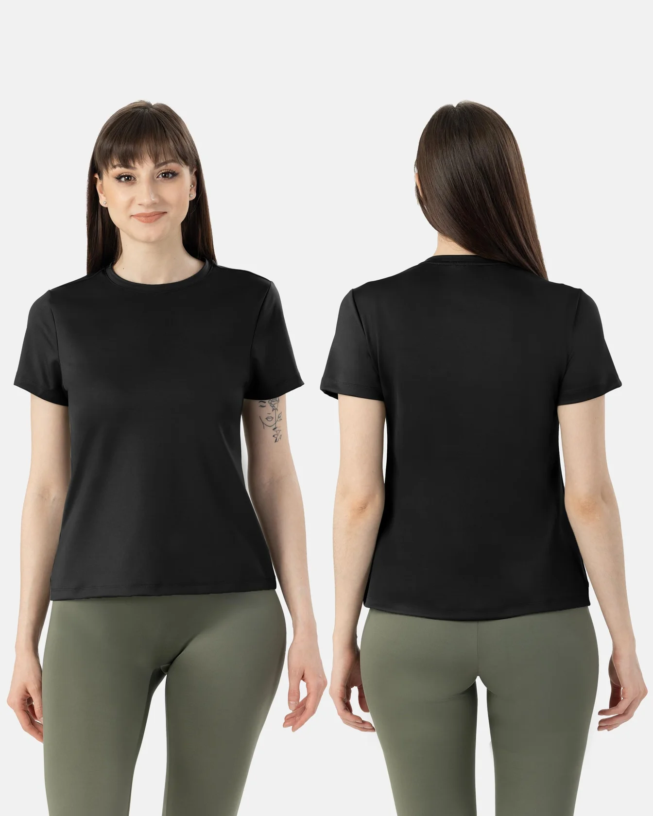 Image 2 of - ladiesregularlengthteeashroseblack4jpg