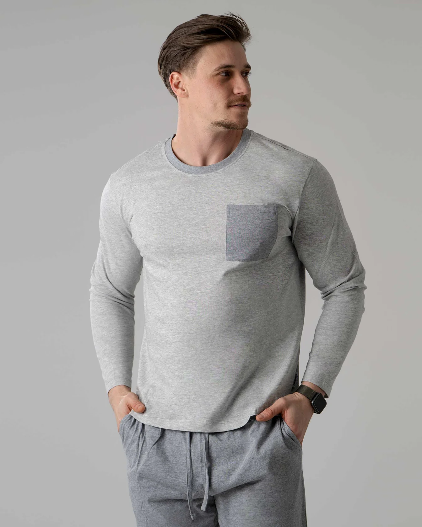 Image 3 of - menslongpjsetltgreydkgrey2jpg