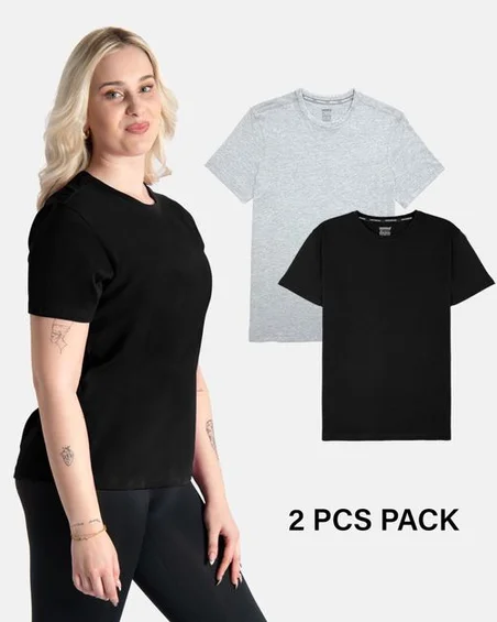 Camiseta de gola redonda em algodão macio – Pack 2 unidades