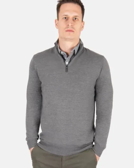 Camisola com gola de camisa para homem