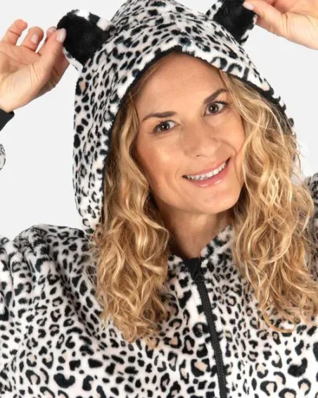 Leafletic Ladies Fleece Zip-Up Overall Onesie