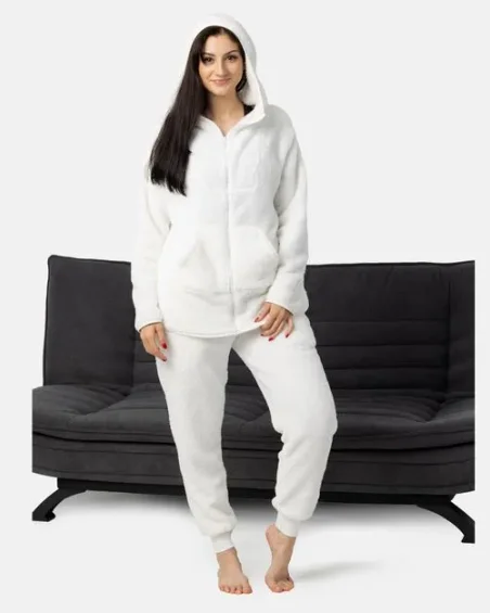 Tops roupa de dormir com capuz para mulher e calças de pijama