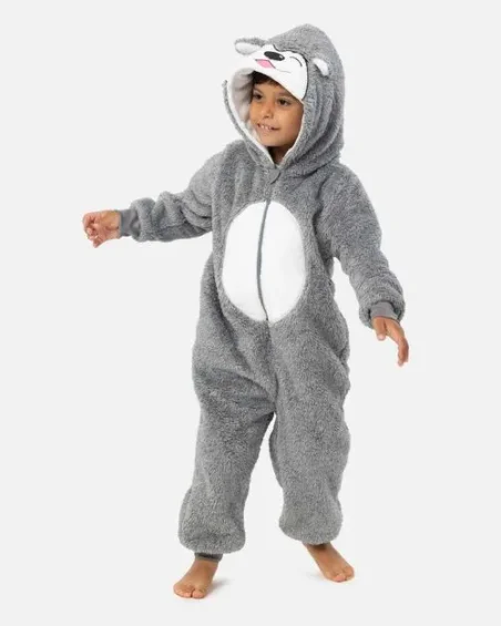 Leafletic Unisex Kids Fleece Overall Onesie