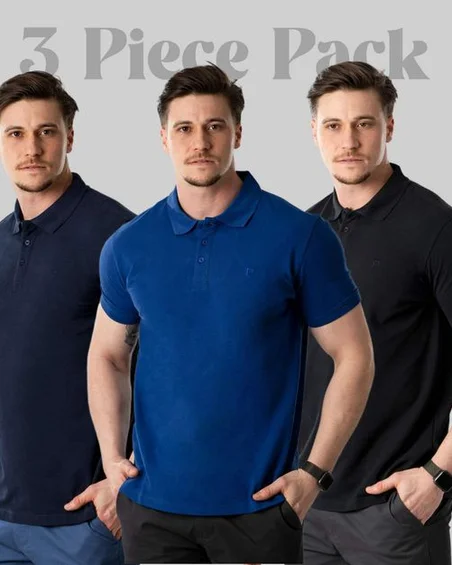 Polo para homem, pacote com 3 peças