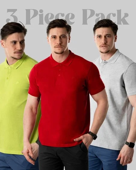 Polo para homem, pacote com 3 peças