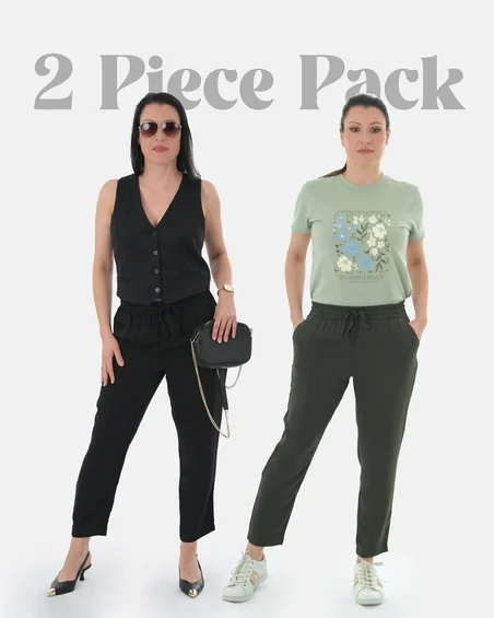 Calças de pijama para mulher - conjunto de 2