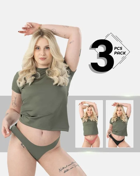 Cueca brasileira de nylon e elastano – conjunto de 3