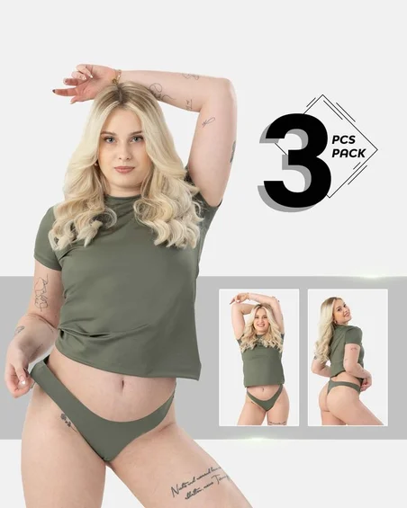 Cueca brasileira de nylon e elastano – conjunto de 3