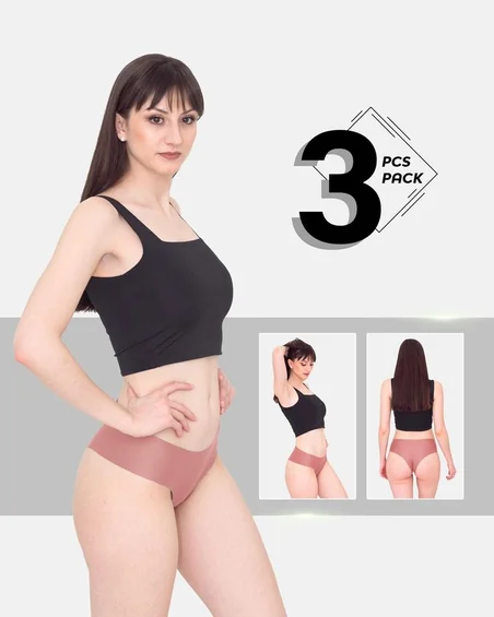 Cuecas hipster de nylon e elastano para mulher - conjunto de 3