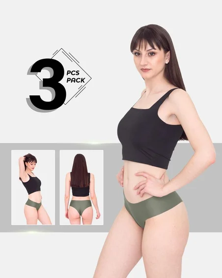 Cuecas hipster de nylon e elastano para mulher - conjunto de 3