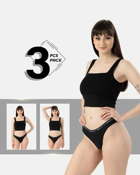 Fio dental brasileiro de algodão e elastano – conjunto de 3