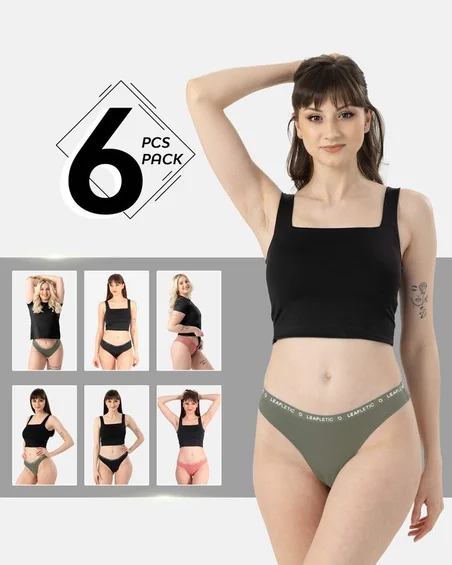 Cuecas hipster e brasileiras em nylon e elastano – conjunto de 6