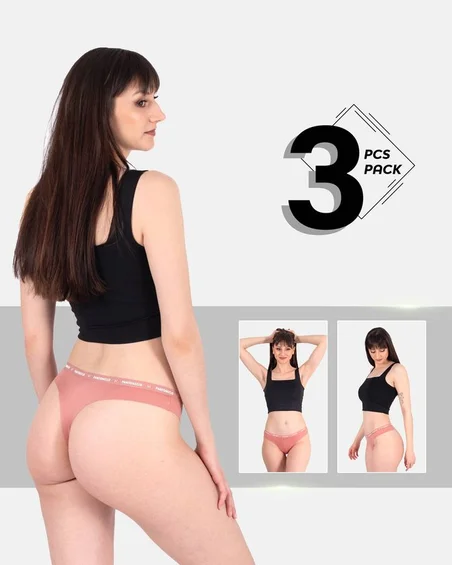 Cueca brasileira de nylon e elastano – conjunto de 3