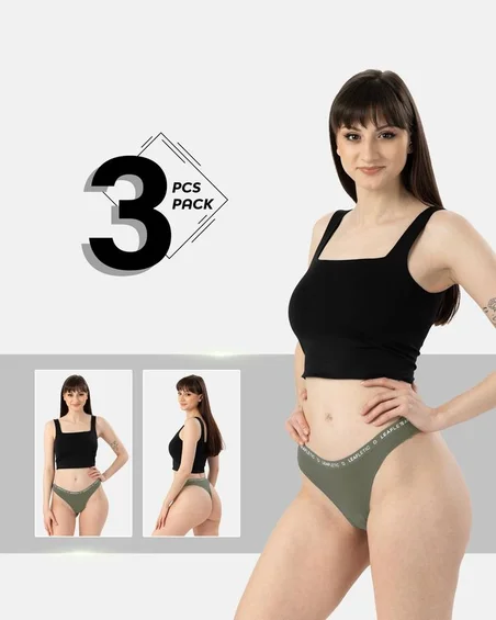 Cueca brasileira de nylon e elastano – conjunto de 3