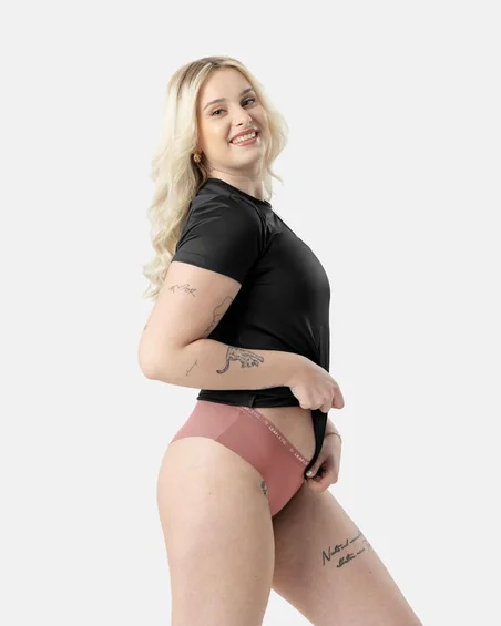 Cuecas hipster de nylon e elastano para mulher