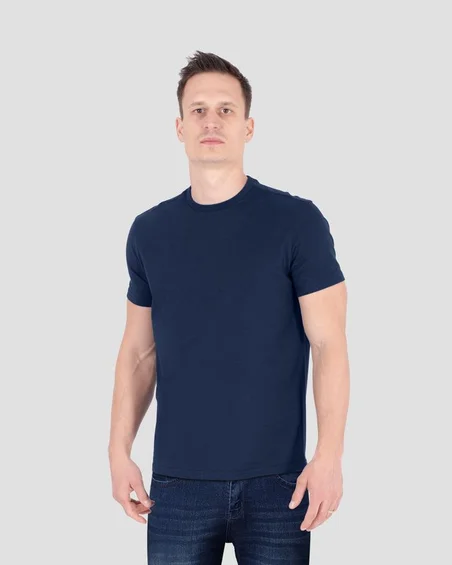 Camiseta de gola redonda em algodão macio