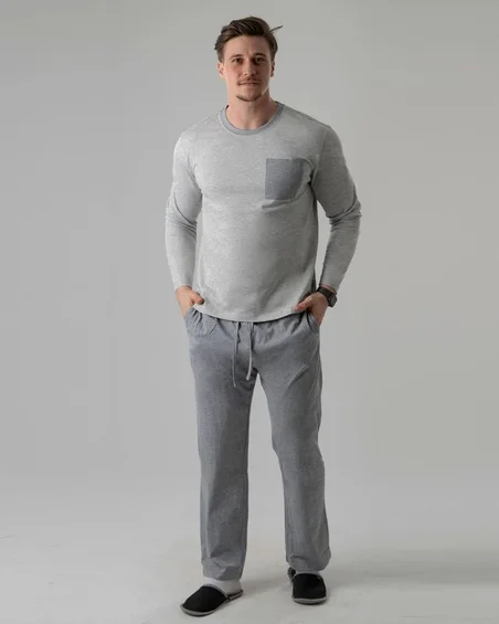 Pijama comprido para homem - roupa de dormir