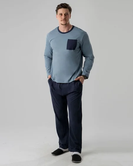 Pijama comprido para homem - roupa de dormir