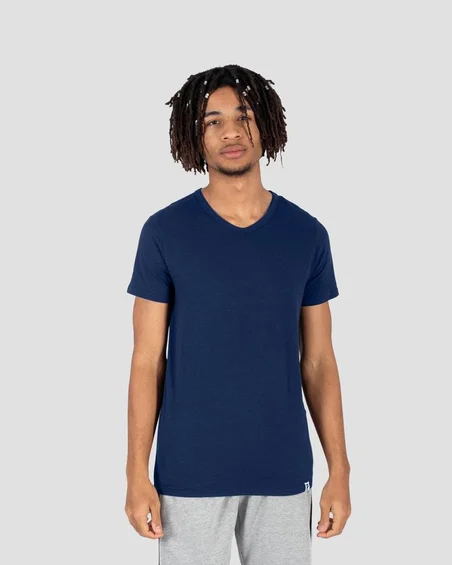 Camiseta V-neck de algodão macio