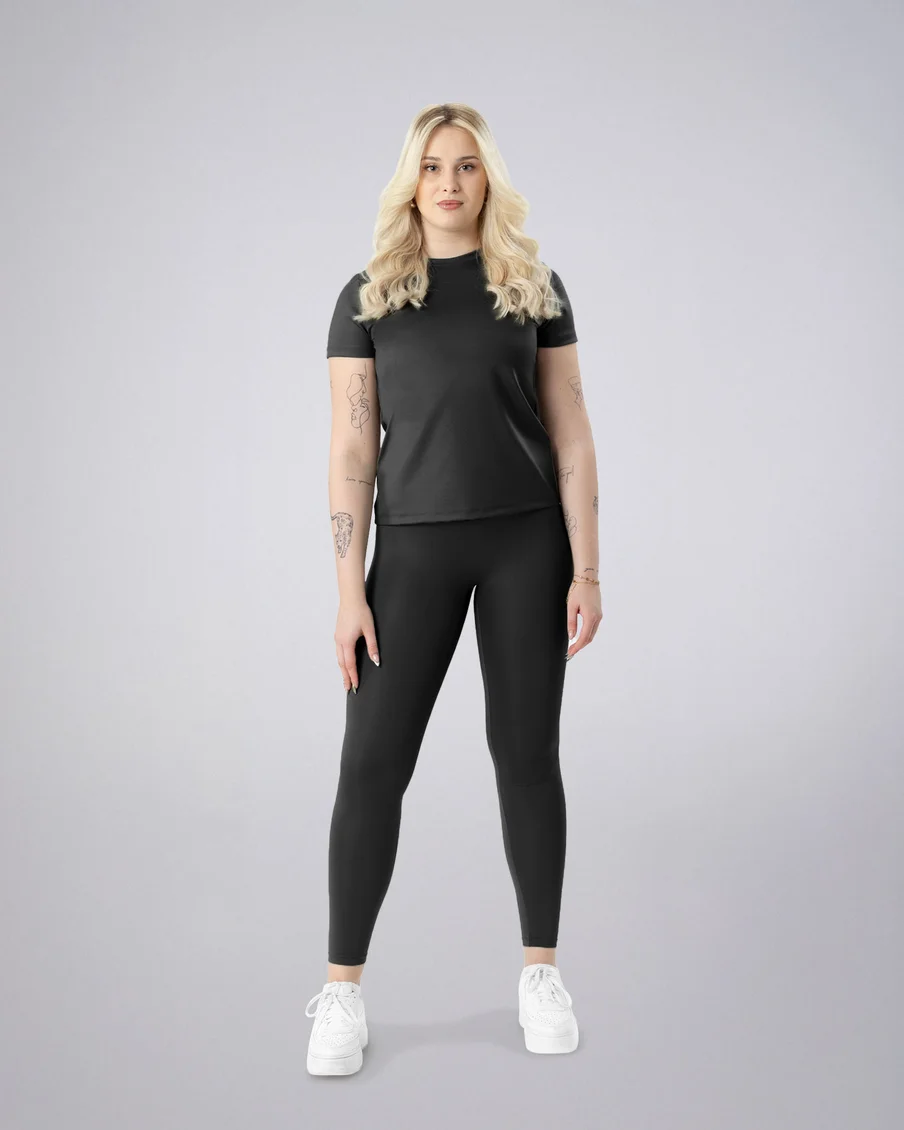 Image 1 of - ladiesleggingblacksolid1jpg
