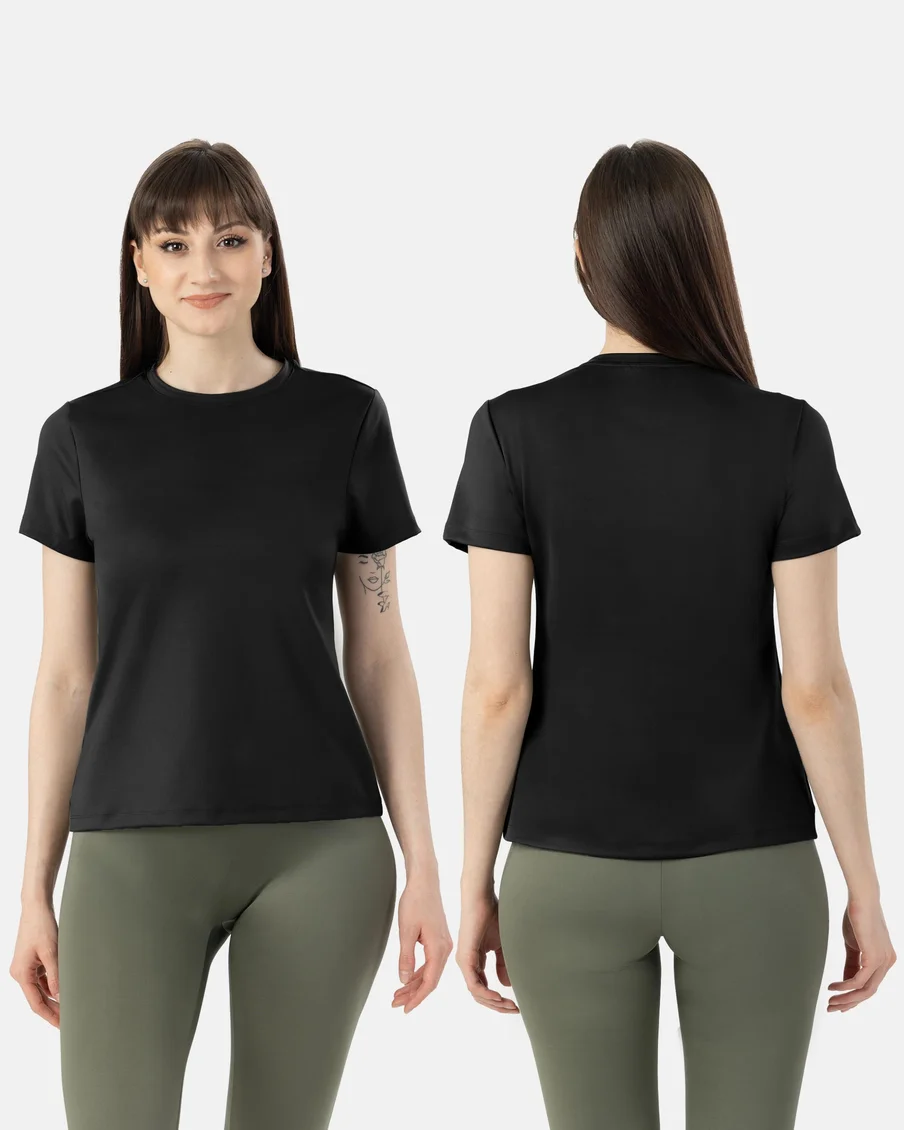 Image 2 of - ladiesregularlengthteeashroseblack4jpg
