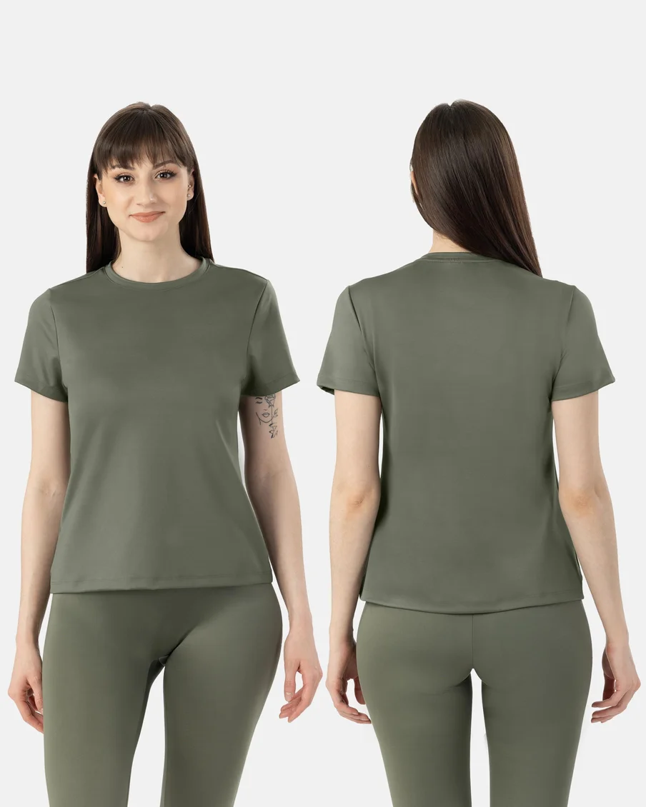 Image 3 of - ladiesregularlengthteemodalspandexbasilblack3jpg