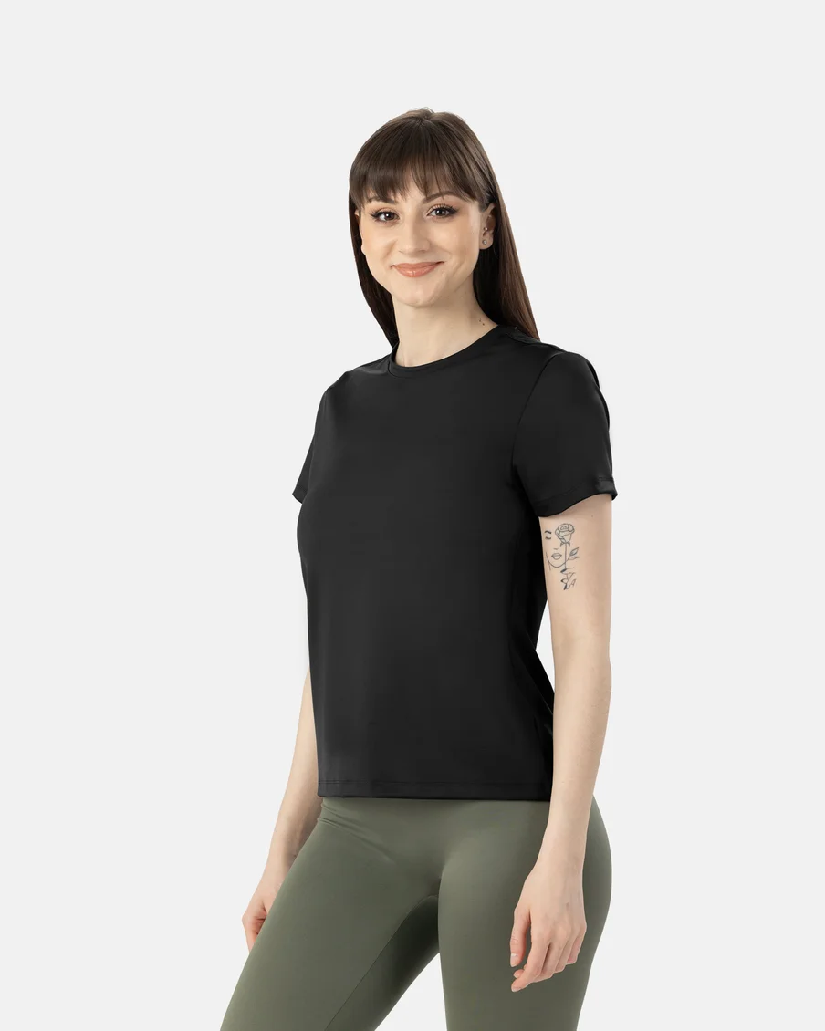 Image 6 of - ladiesregularlengthteemodalspandexbasilblack6jpg