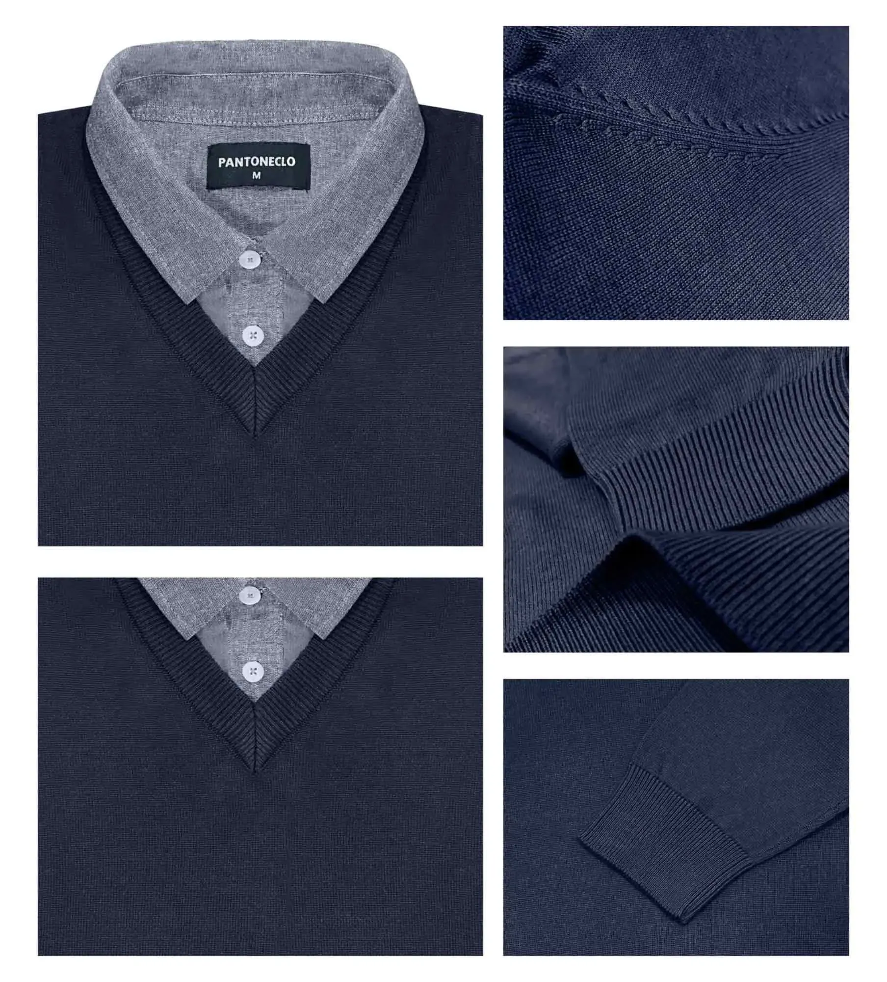 Camisola com gola de camisa para homem