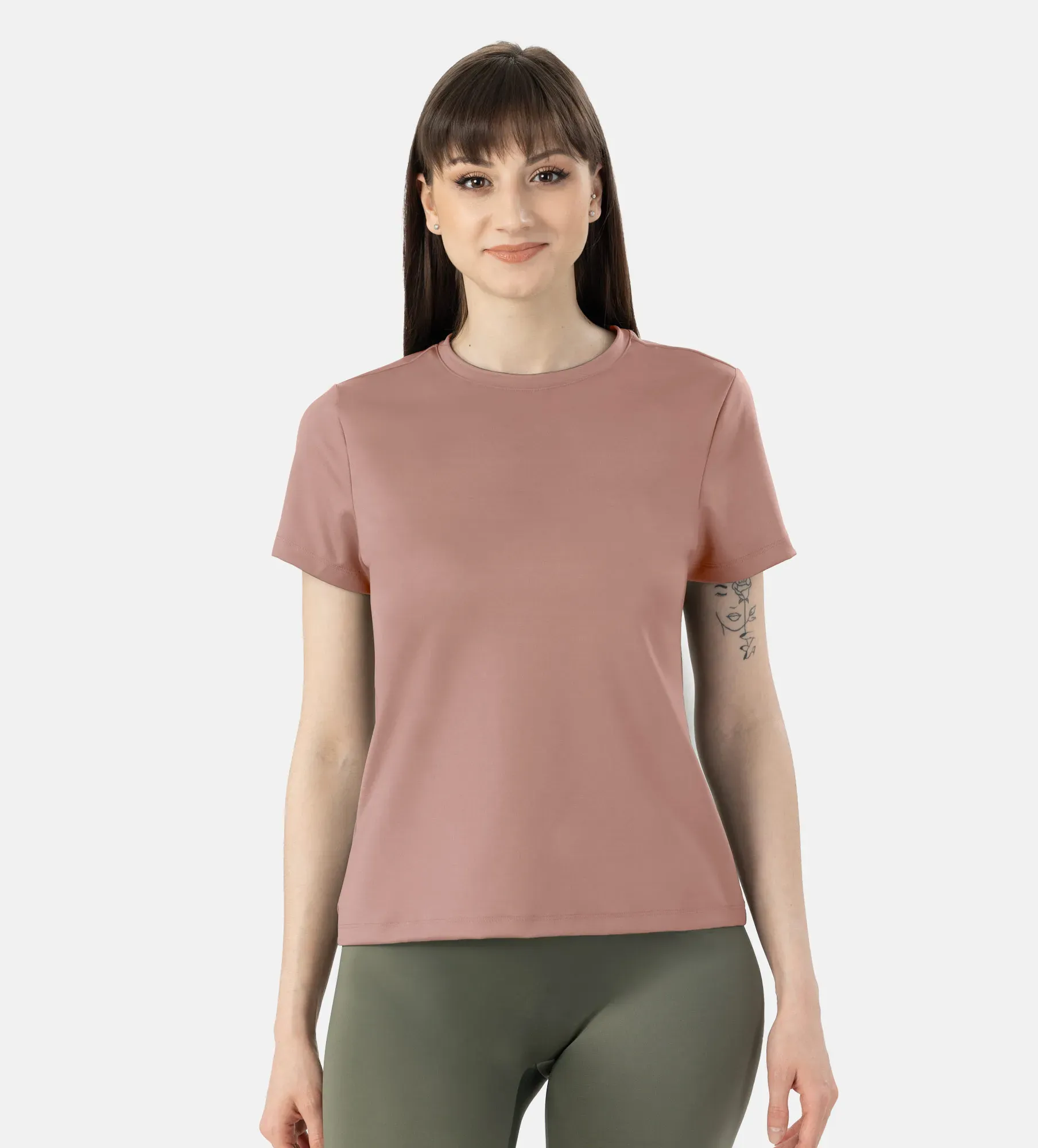 T-shirt second-skin de nylon e elastano