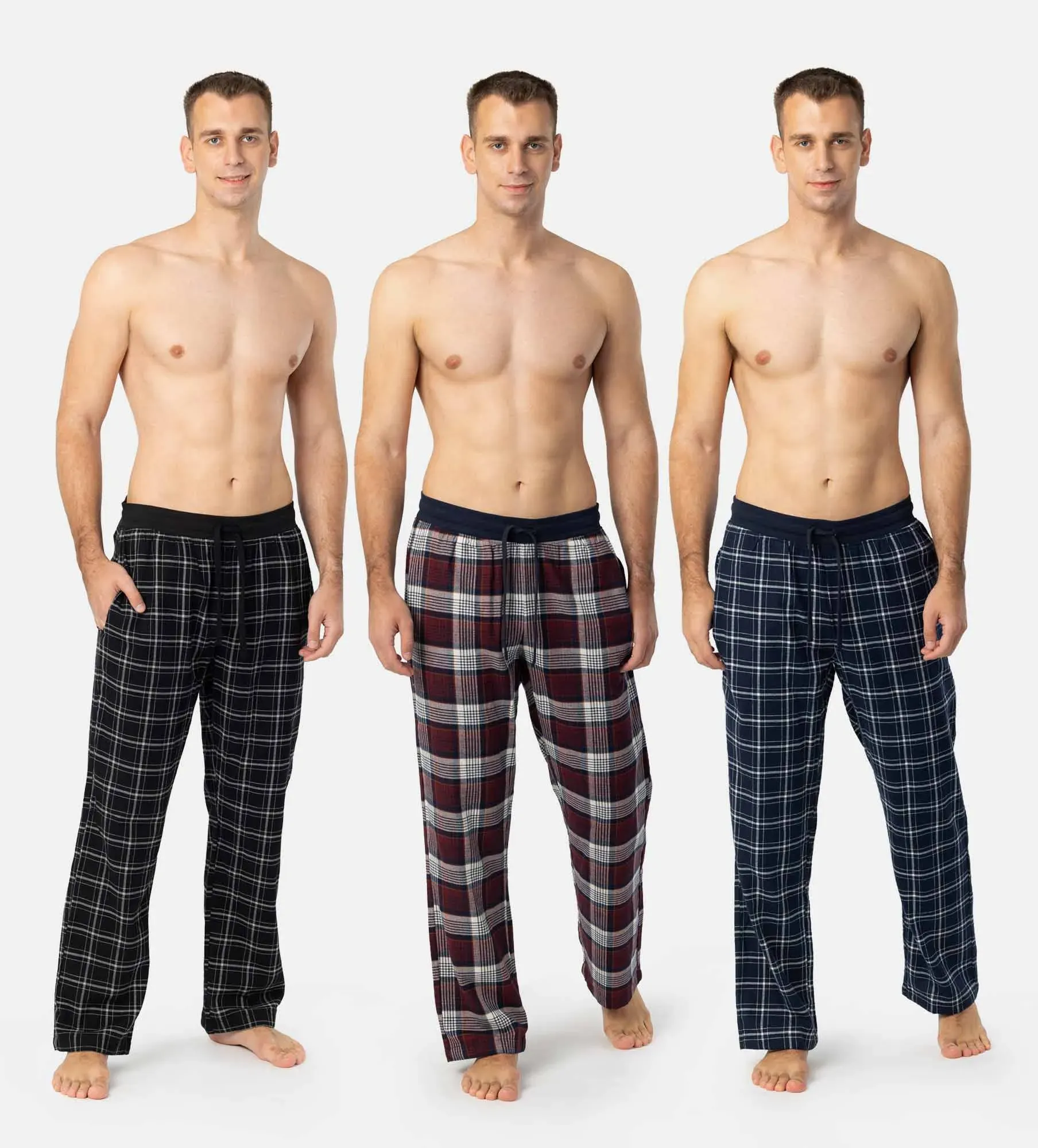 Calças de pijama para homem - roupa de dormir - conjunto de 3