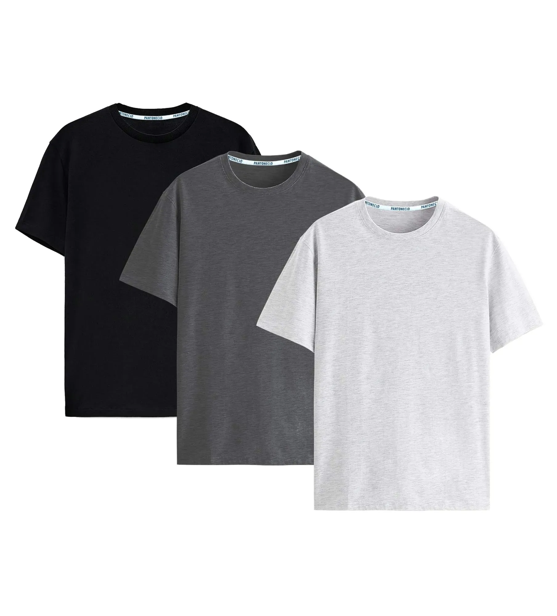 Pantoneclo Pacote de 3 Camisetas de Manga Curta para Homens - Algodão Misturado Super Suave