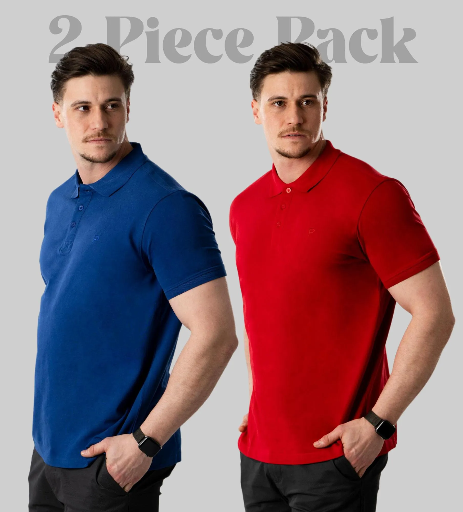 Polo para homem, pacote com 2 peças