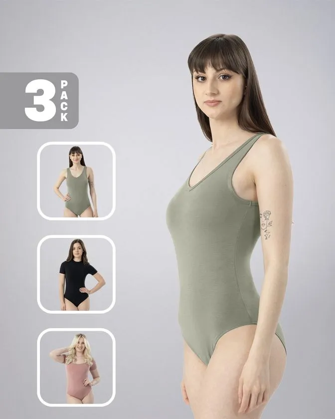 Body para mulher - conjunto de 3