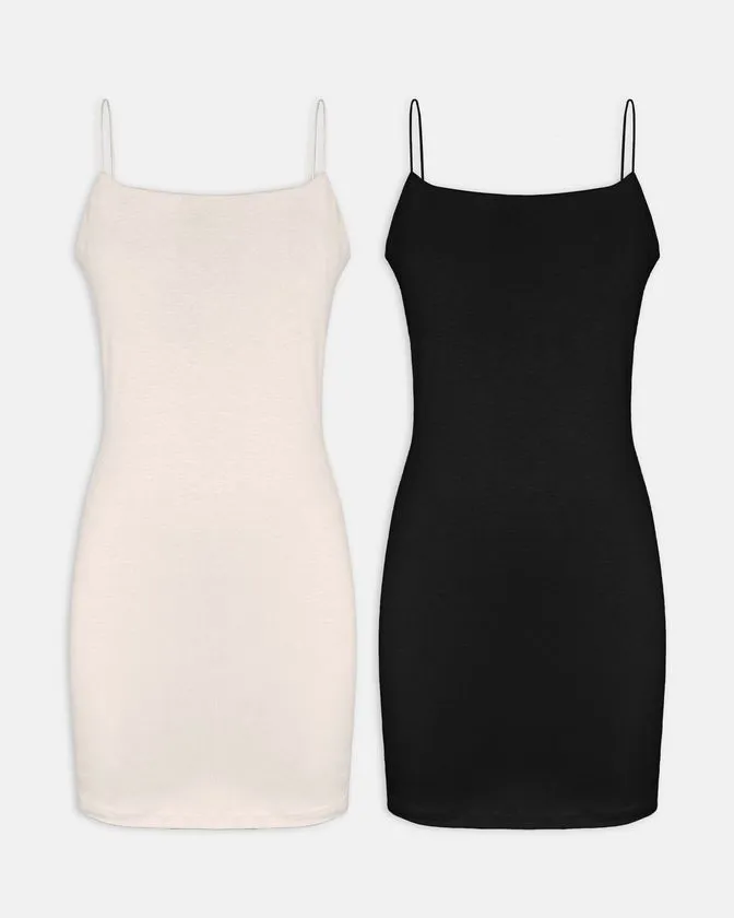 Vestido comprido de malha para mulher - conjunto de 2