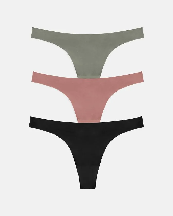 Cueca brasileira de nylon e elastano – conjunto de 3