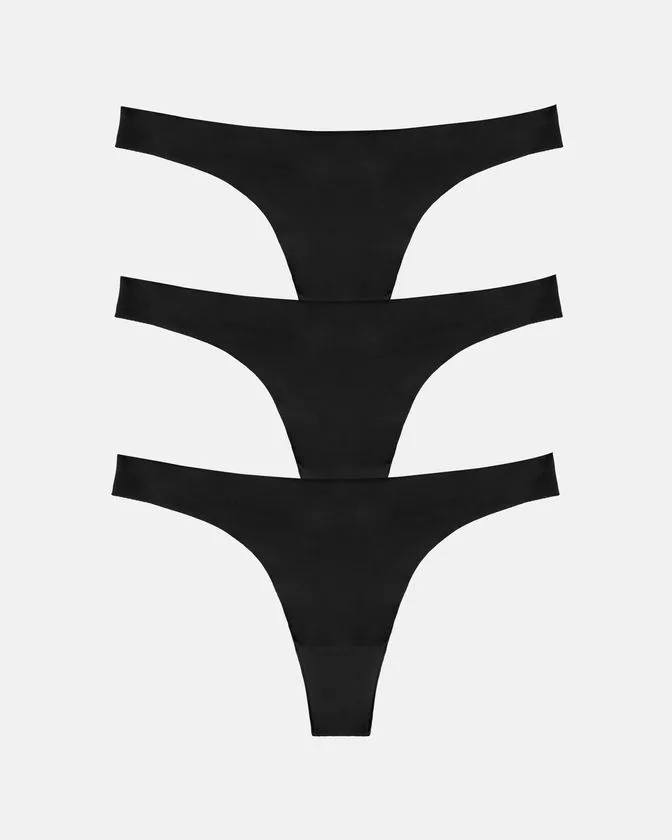 Cueca brasileira de nylon e elastano – conjunto de 3