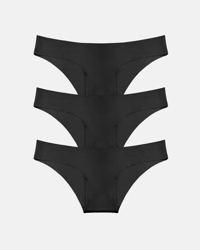 Cuecas hipster de nylon e elastano para mulher - conjunto de 3