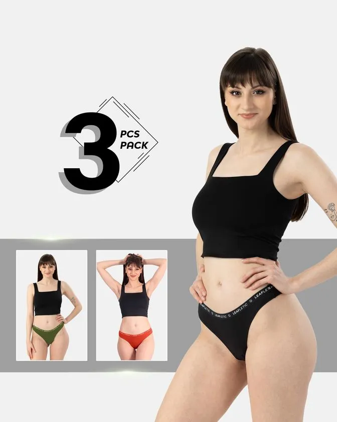 Fio dental brasileiro de algodão e elastano – conjunto de 3