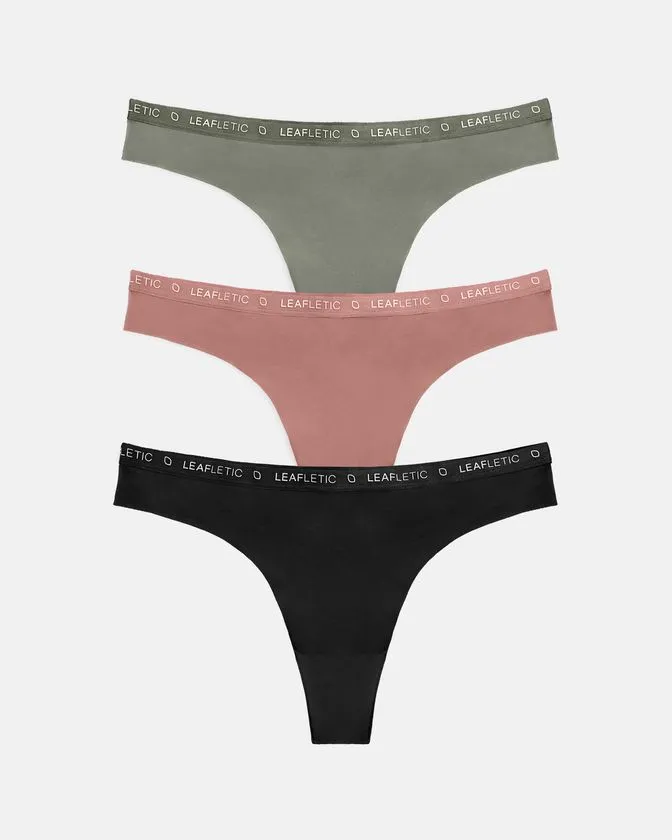 Cueca brasileira de nylon e elastano – conjunto de 3