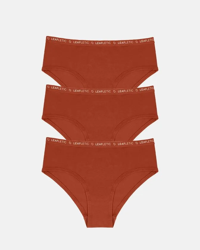 Cuecas hipster femininas em algodão e elastano – conjunto de 3