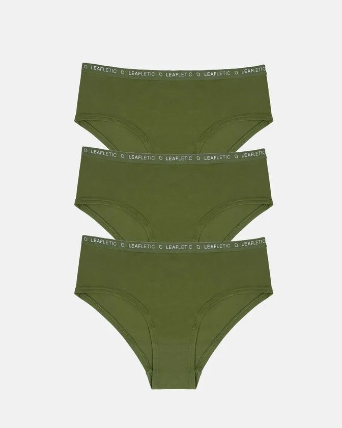 Cuecas hipster femininas em algodão e elastano – conjunto de 3