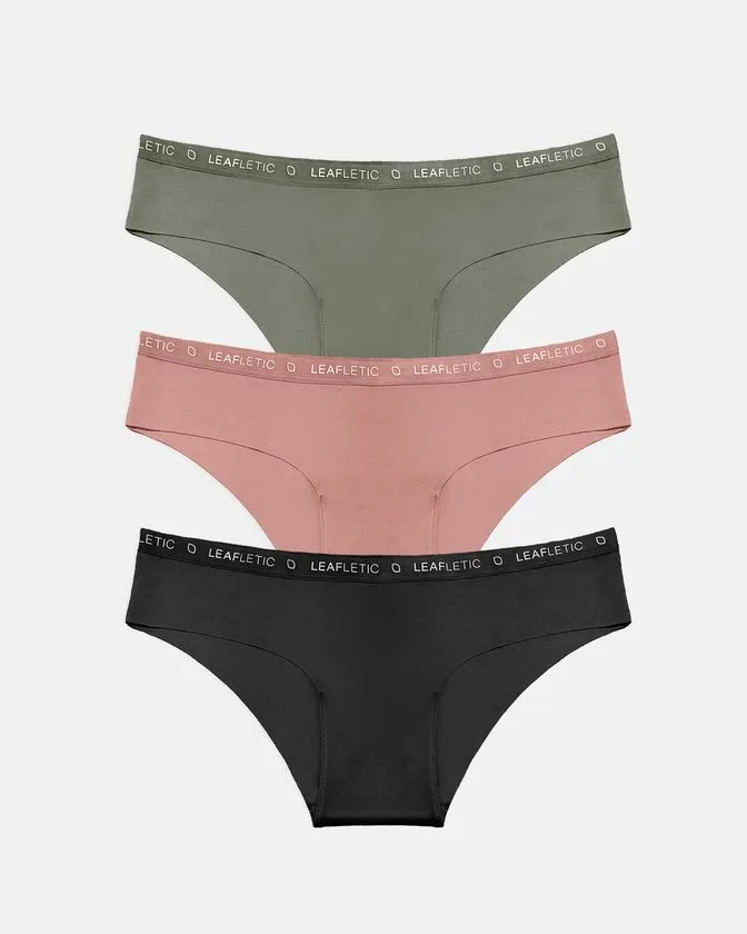 Cuecas hipster de nylon e elastano para mulher - conjunto de 3