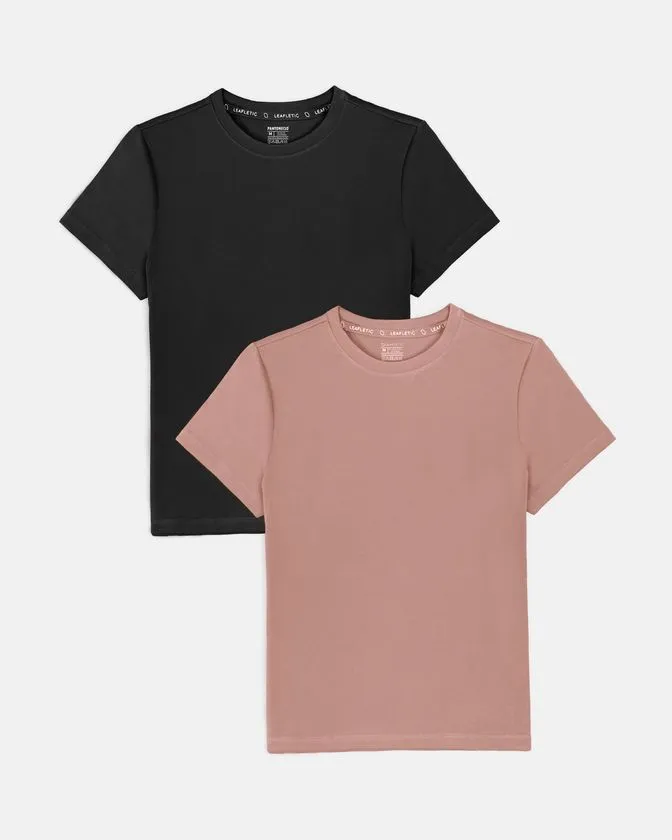 Camiseta ultra macia de mistura de modal e elastano – Pack 2 unidades