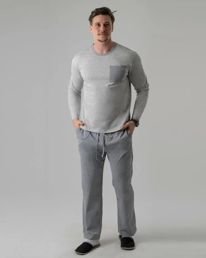 Pijama comprido para homem - roupa de dormir