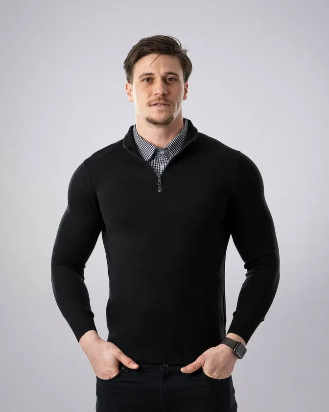Camisola com gola de camisa para homem