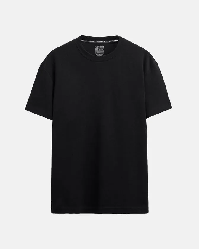 Camiseta de gola redonda em viscose de bambu