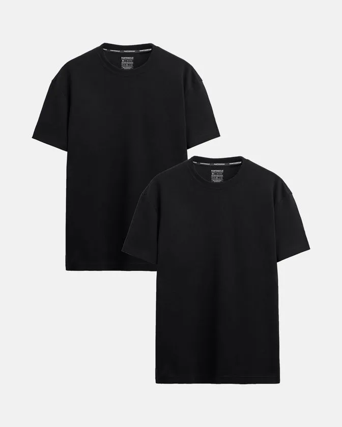 Camiseta ultra macia de mistura de modal e elastano – Pack 2 unidades