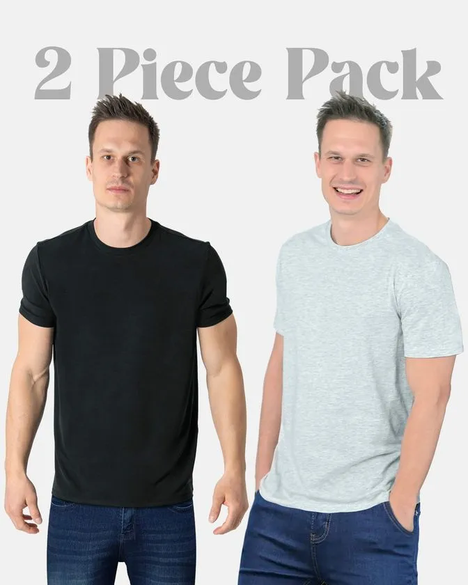 Camiseta de Decote Redondo para Homens 2 Peças