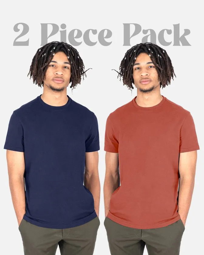 Camiseta de gola redonda em algodão macio – Pack 2 unidades
